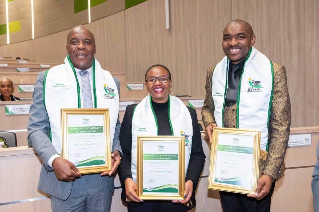 City of Tshwane Councillors conferred with the title of Alderman