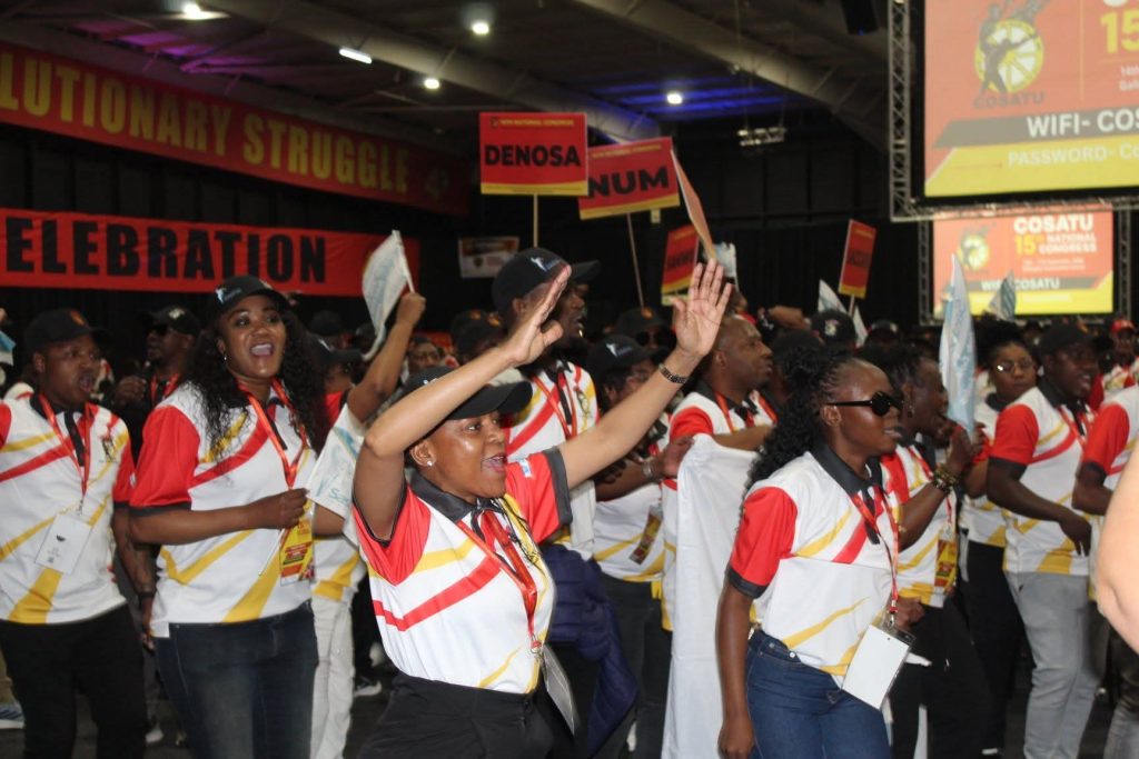 Cosatu members at 15th National Congress at Gallagher Convention Centre