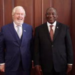 Leo Brent Bozell III with President Cyril Ramaphosa